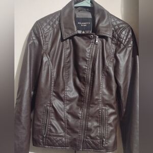 Celebrity Pink Brown Leather Jacket